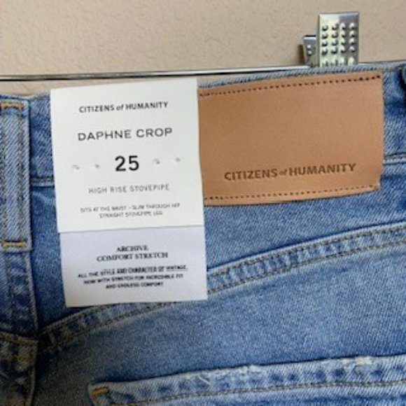 Citizens of Humanity Daphne Crop High Rise Stovepipe Size 25 NWT - Picture 5 of 6